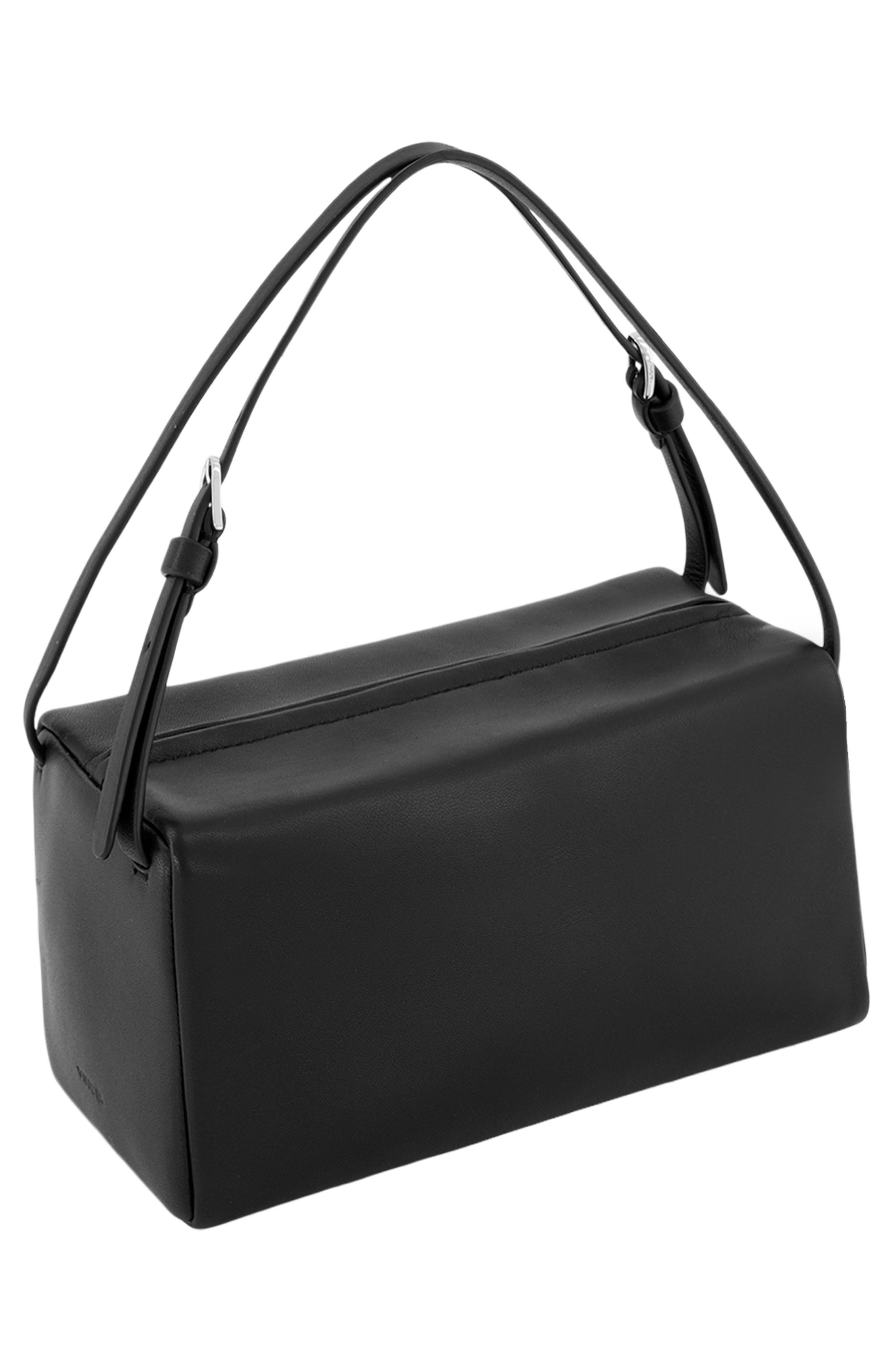 Vince Josie Leather Top Handle Bag, Alternate, color, Black