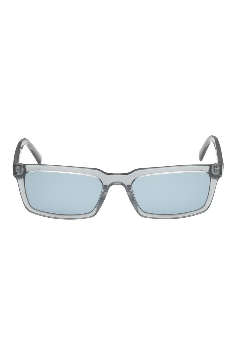 54mm Rectangular Sunglasses, Main, color, BLUE / BLUE LENS