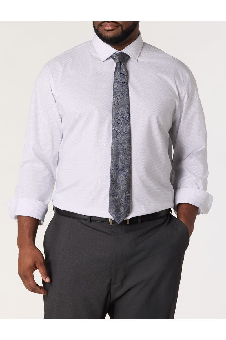 Big & Tall Four Petals Wrinkle-Free Dress Shirt, Alternate, color, SILVER