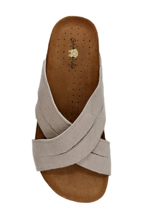 Gaahuu Crisscross Slide Sandal In Tan
