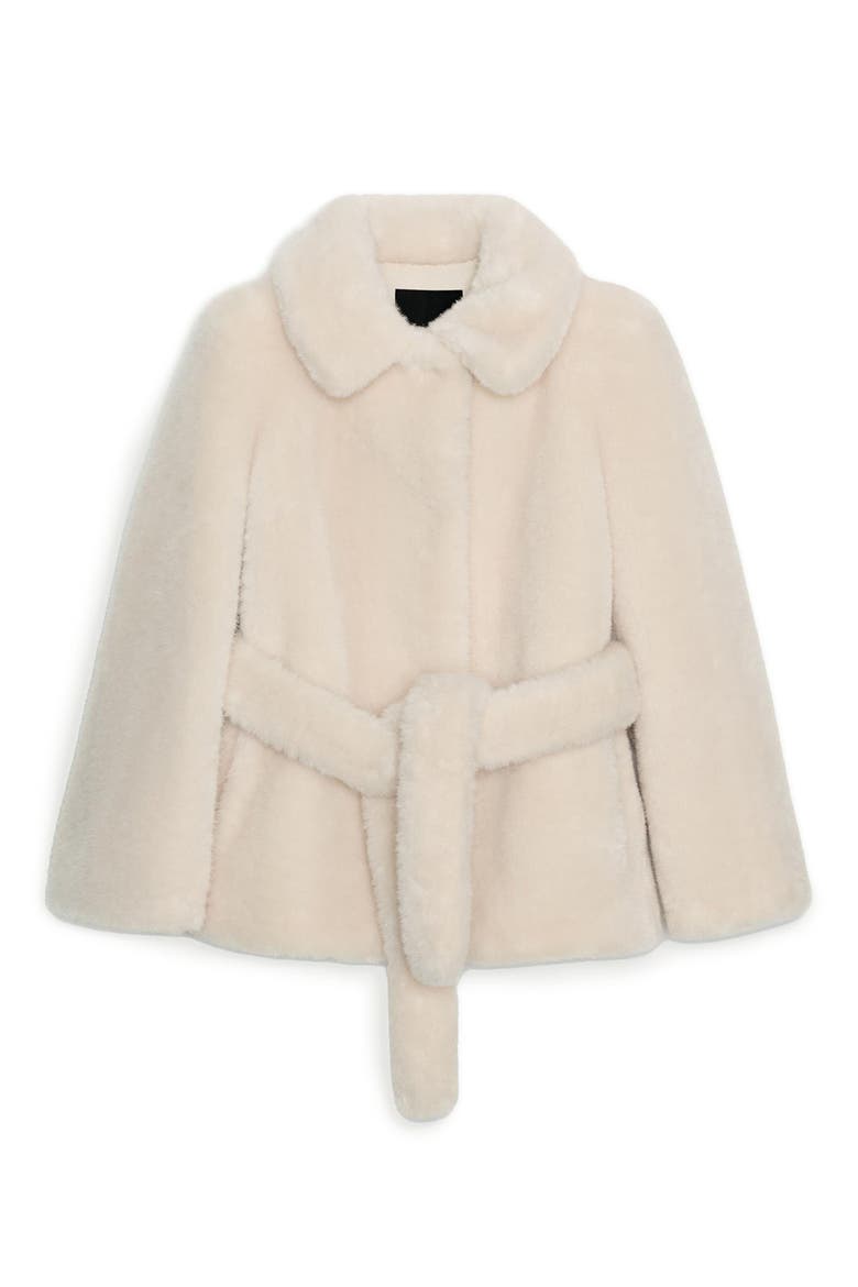 Sally Faux Fur Belted Jacket, Alternate, color, IVORY