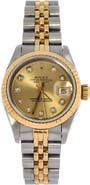 Pre-Owned Rolex Oyster Perpetual Datejust Automatic Watch Stainless Steel and Yellow Gold with Diamond Markers 26