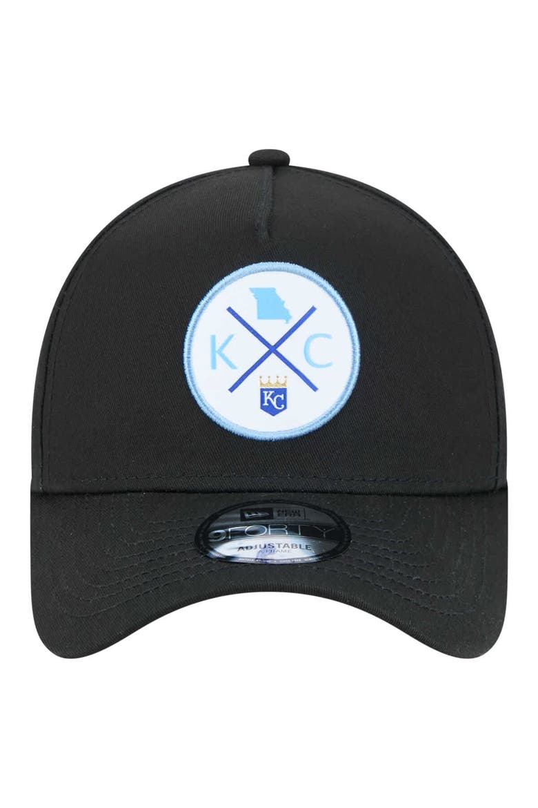 Men's New Era Black Kansas City Royals 9FORTY A-Frame Adjustable Hat, Alternate, color, Black