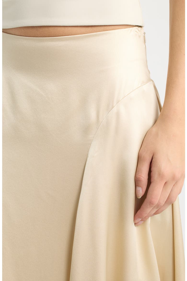 Mccall Silk Charmeuse Skirt, Alternate, color, ALMOND
