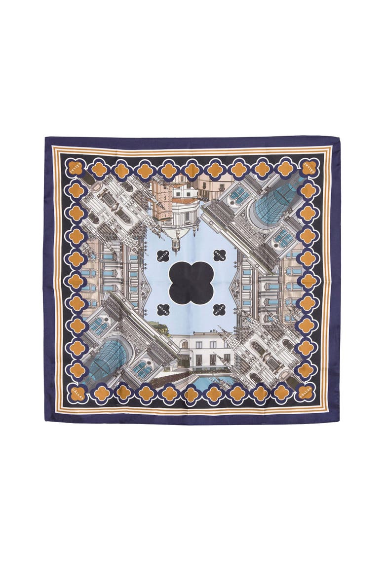 Milan Silk Scarf, Main, color, Blue