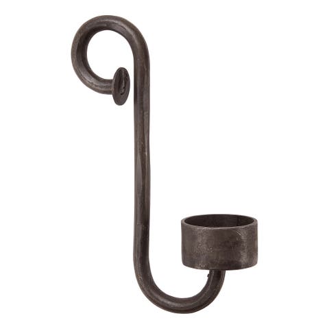 Rustic Iron Hand Forged S-Hook Tealight Candle Holder