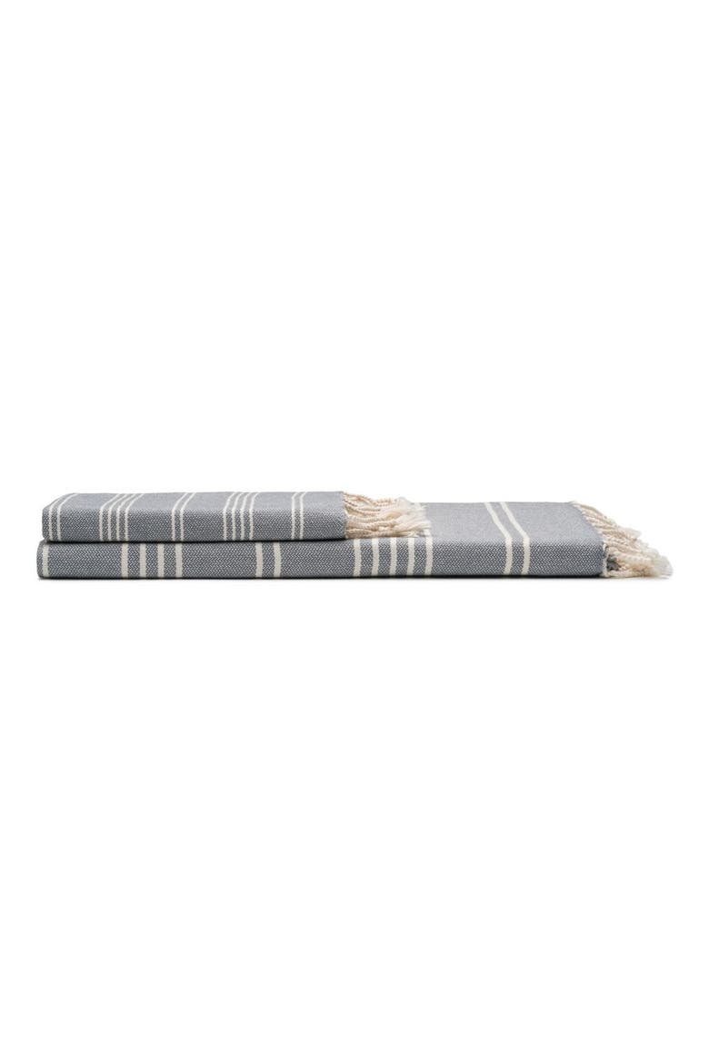 Essential Stripe Turkish Cotton Bath and Hand Towel - Set, Main, color, Gray