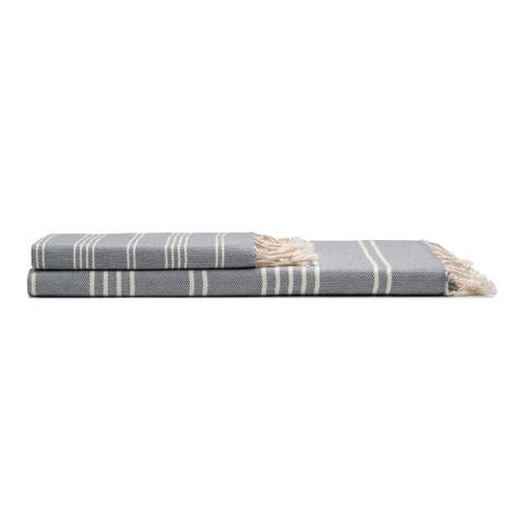 Essential Stripe Turkish Cotton Bath and Hand Towel - Set