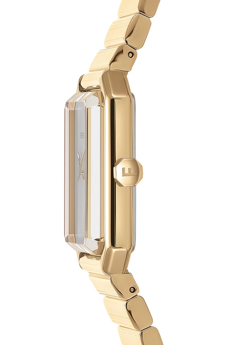 FERRAGAMO Crystal Bracelet Watch, 27mm x 34mm, Alternate, color, Ip Yellow Gold