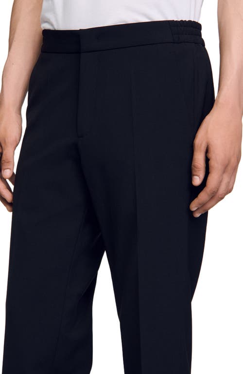 Sandro Tailored Straight-leg Trousers In Black