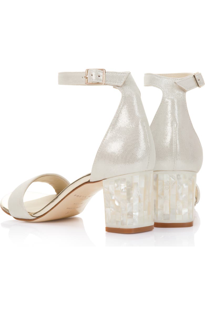 Freya Rose Martene Midi Ankle Strap Pearl Heel Sandal, Alternate, color, Champagne