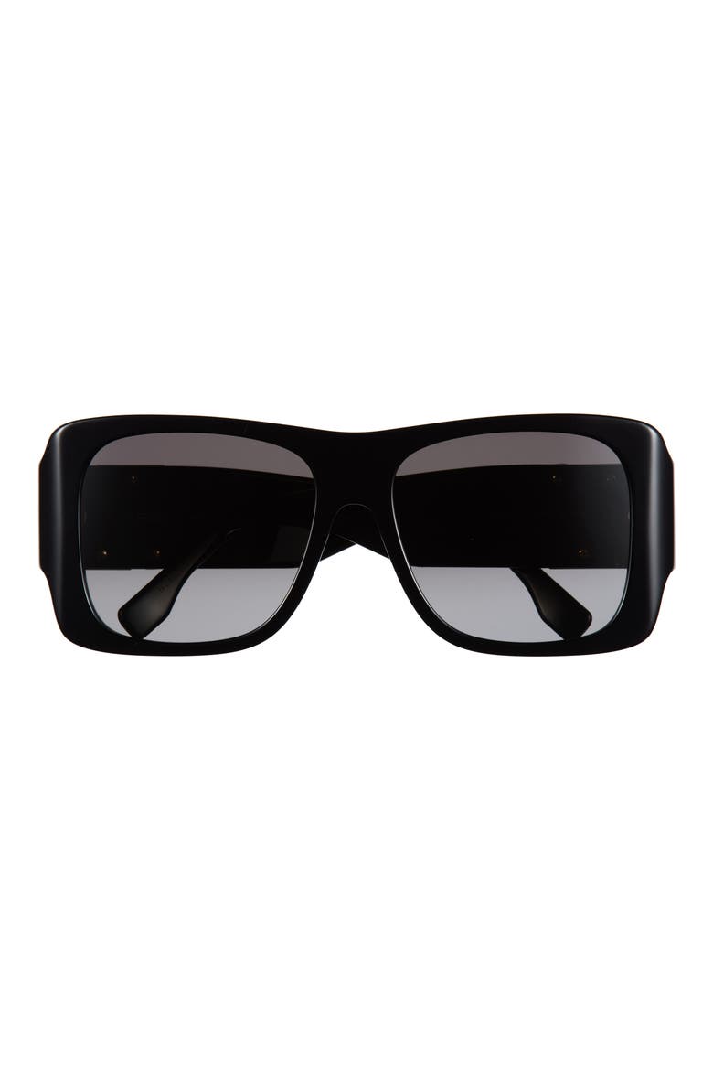 Forever Fendi Square Sunglasses, Main, color, SHINY BLACK / GRADIENT SMOKE