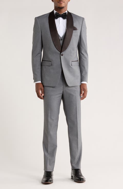 Gray Shawl Collar 3-Piece Tuxedo