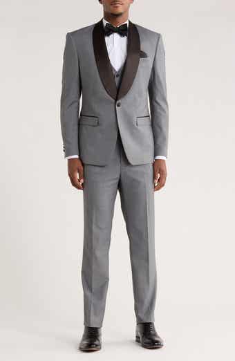 ZEGARIE Gray Shawl Collar 3-Piece Tuxedo