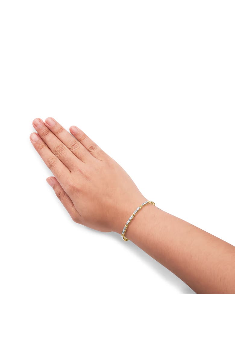 10k Yellow Gold 1.00 Cttw Baguette-Cut Channel Diamond Link Bracelet, Alternate, color, Yellow Gold