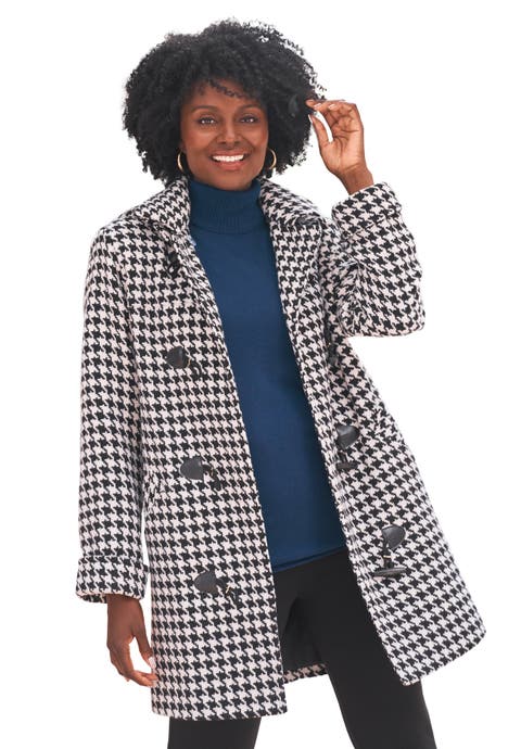 Hooded Toggle Wool Coat (Plus)