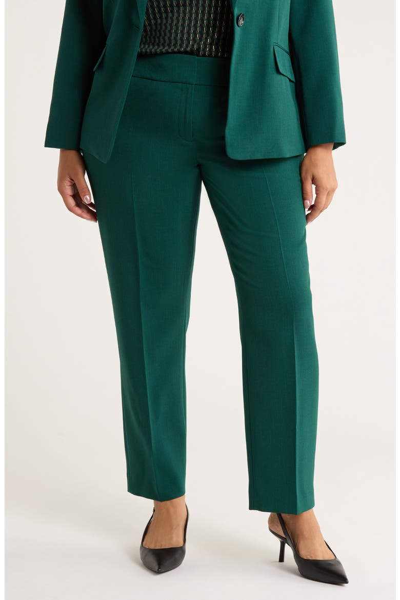 Flat Front Slim Pants, Main, color, EVERGREEN