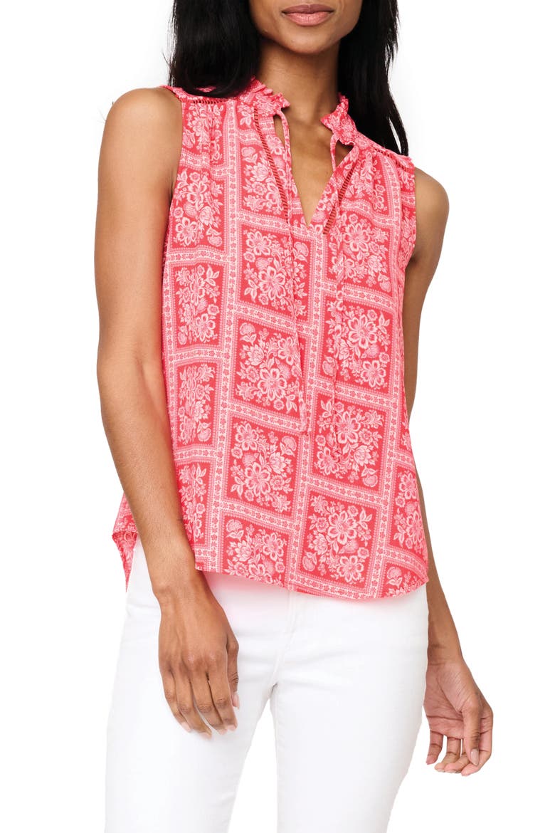 Cameron Sleeveless Top, Main, color, RED SCARF PRINT