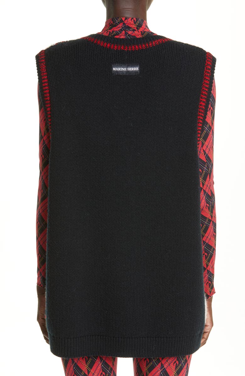 Marine Serre Harlequeen Wool Blend Sweater Vest, Alternate, color, 