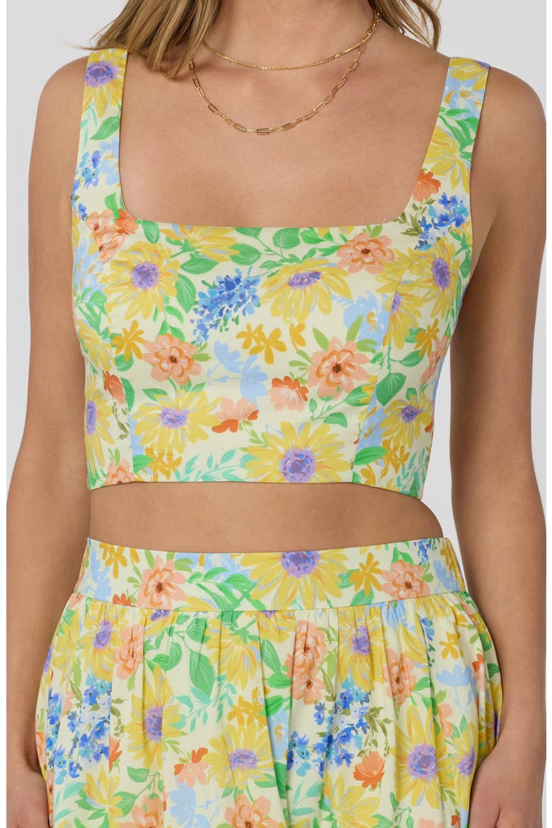 Jolie Floral Crop Top, Alternate, color, YELLOW MULTI FLORAL