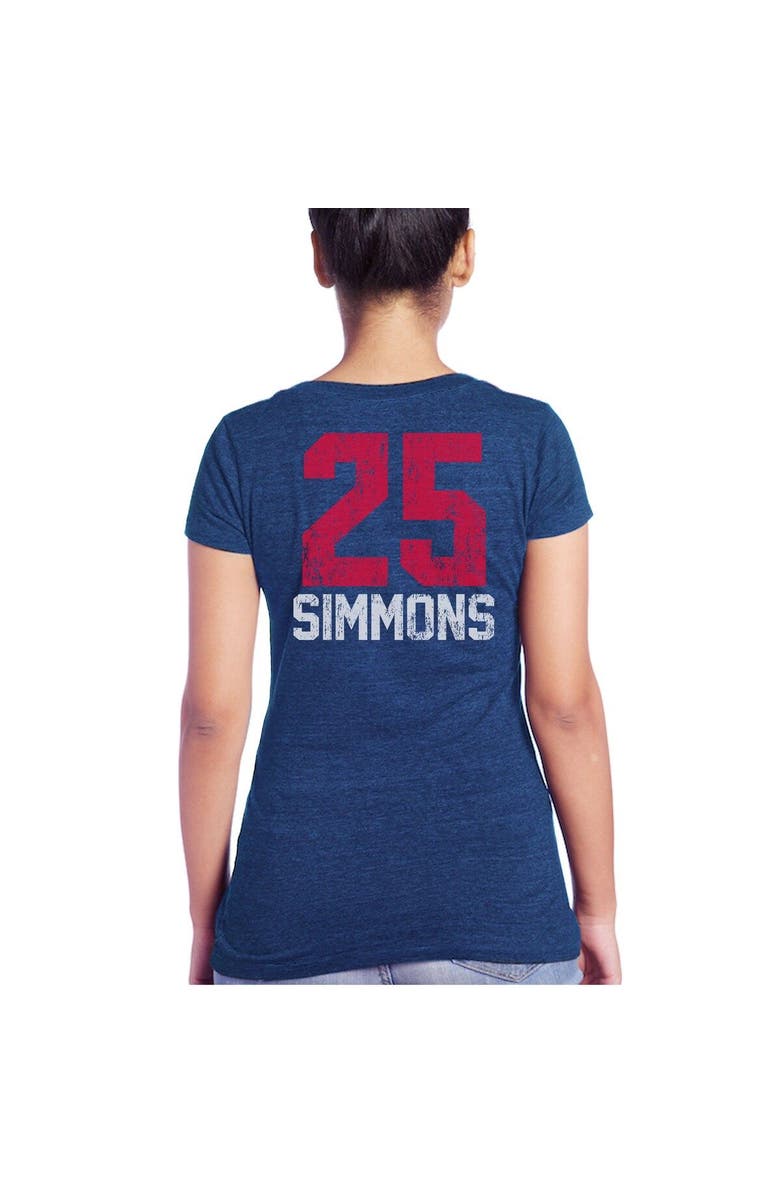 Majestic Threads Women's Majestic Threads Ben Simmons Royal Philadelphia 76ers Name & Number Tri-Blend V-Neck T-Shirt, Alternate, color,