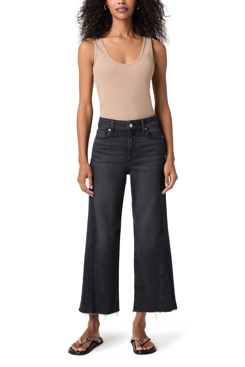 Anessa Twisted Seam High Waist Crop Wide Leg Jeans, Alternate, color, INK BLACK