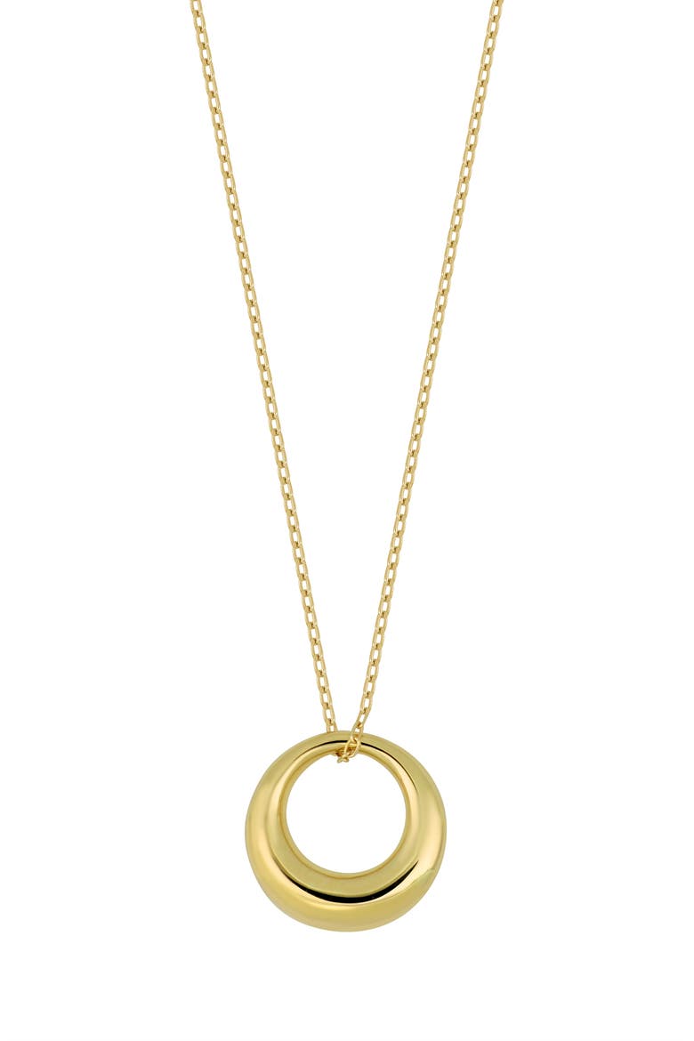 14K Gold Graduated Circle Pendant Necklace, Main, color, 14KY