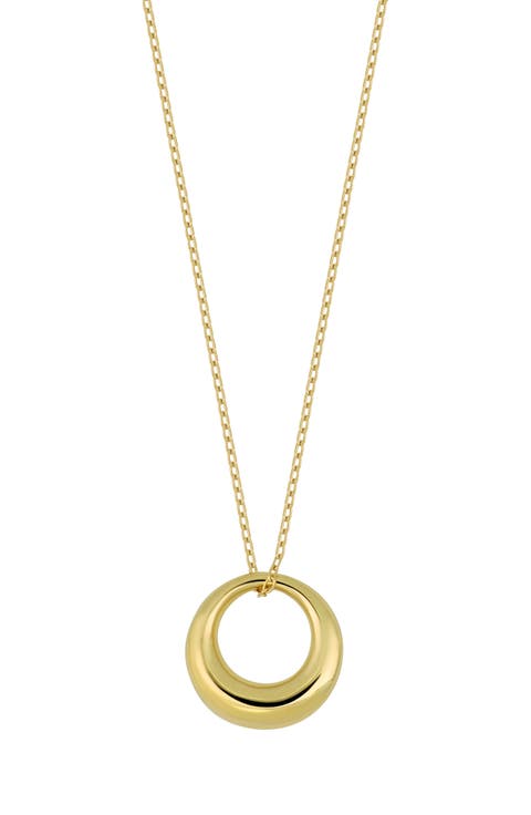 14K Gold Graduated Circle Pendant Necklace
