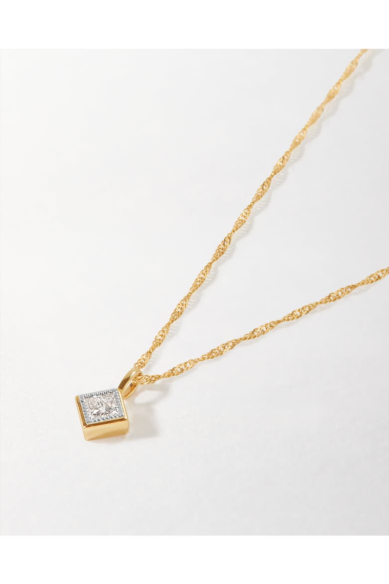 Princess Cut Diamond Necklace, Alternate, color, Princess