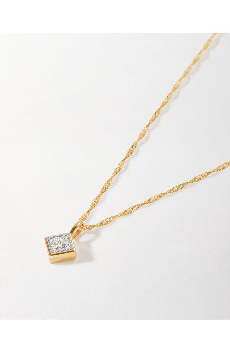 Edge of Ember Princess Cut Diamond Necklace, Alternate, color, Princess