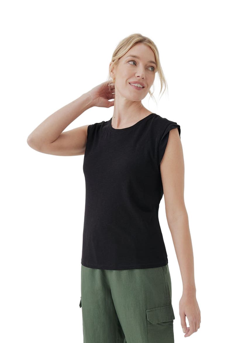Organic Cotton Featherweight Slub Muscle Tee, Alternate, color, Black