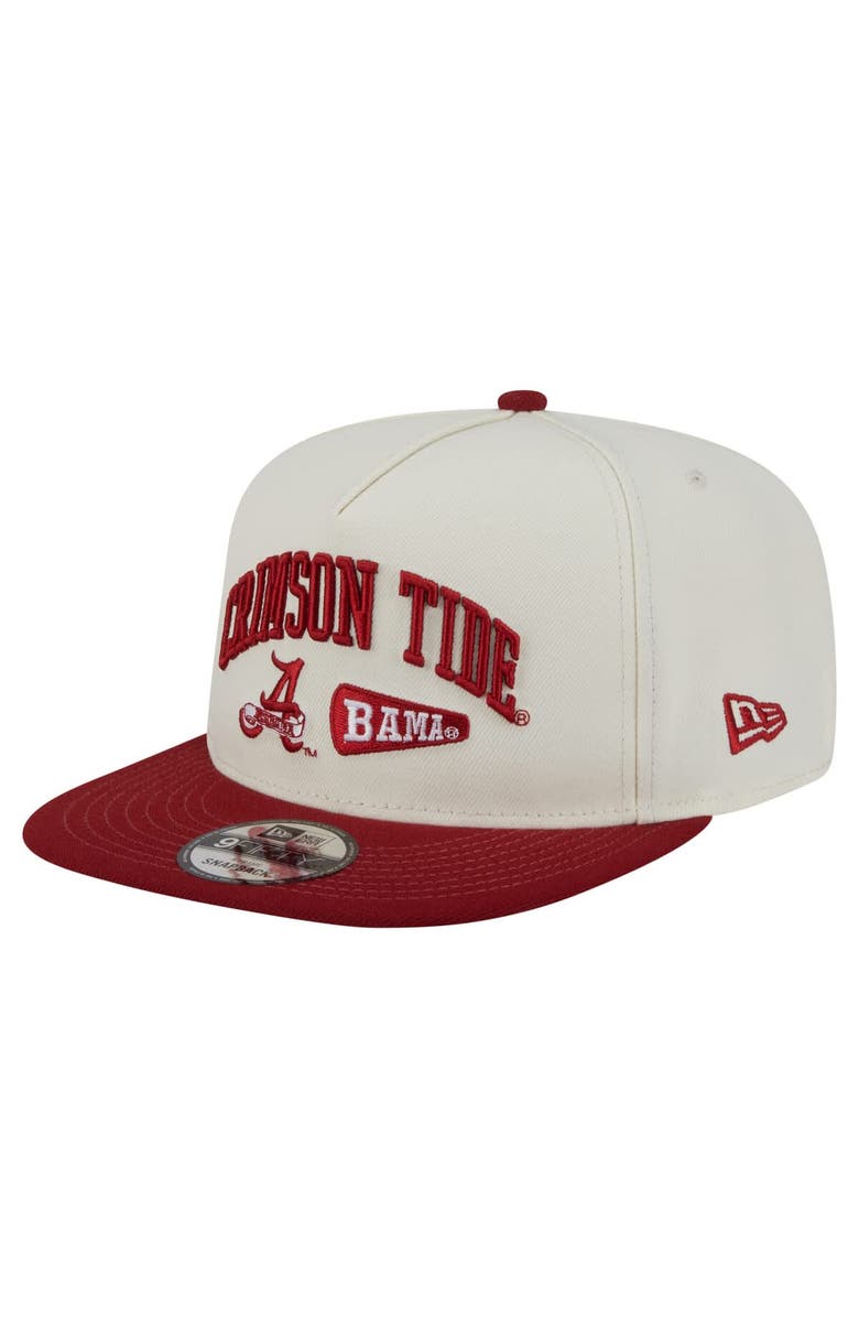 New Era Men's New Era White Alabama Crimson Tide Collegiate 9FIFTY A-Frame Snapback Hat, Main, color, White