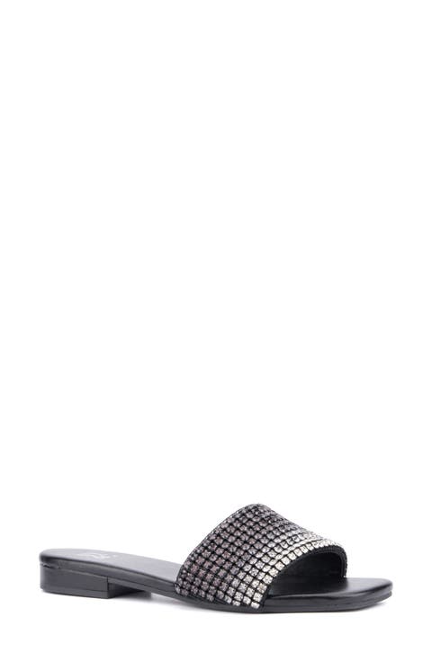 Gracie Rhinestone Slide Sandal (Women)