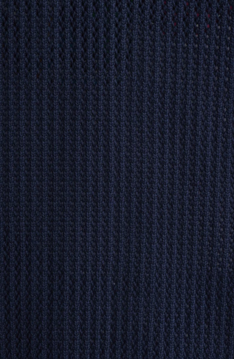 Les Deux x Prince Openwork Cotton Cardigan, Alternate, color, Dark Navy