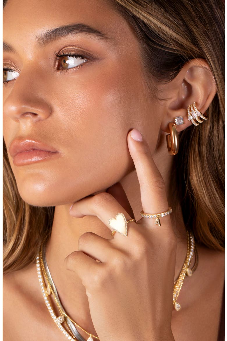 U-Shaped Hoop Earrings, Alternate, color, GOLD
