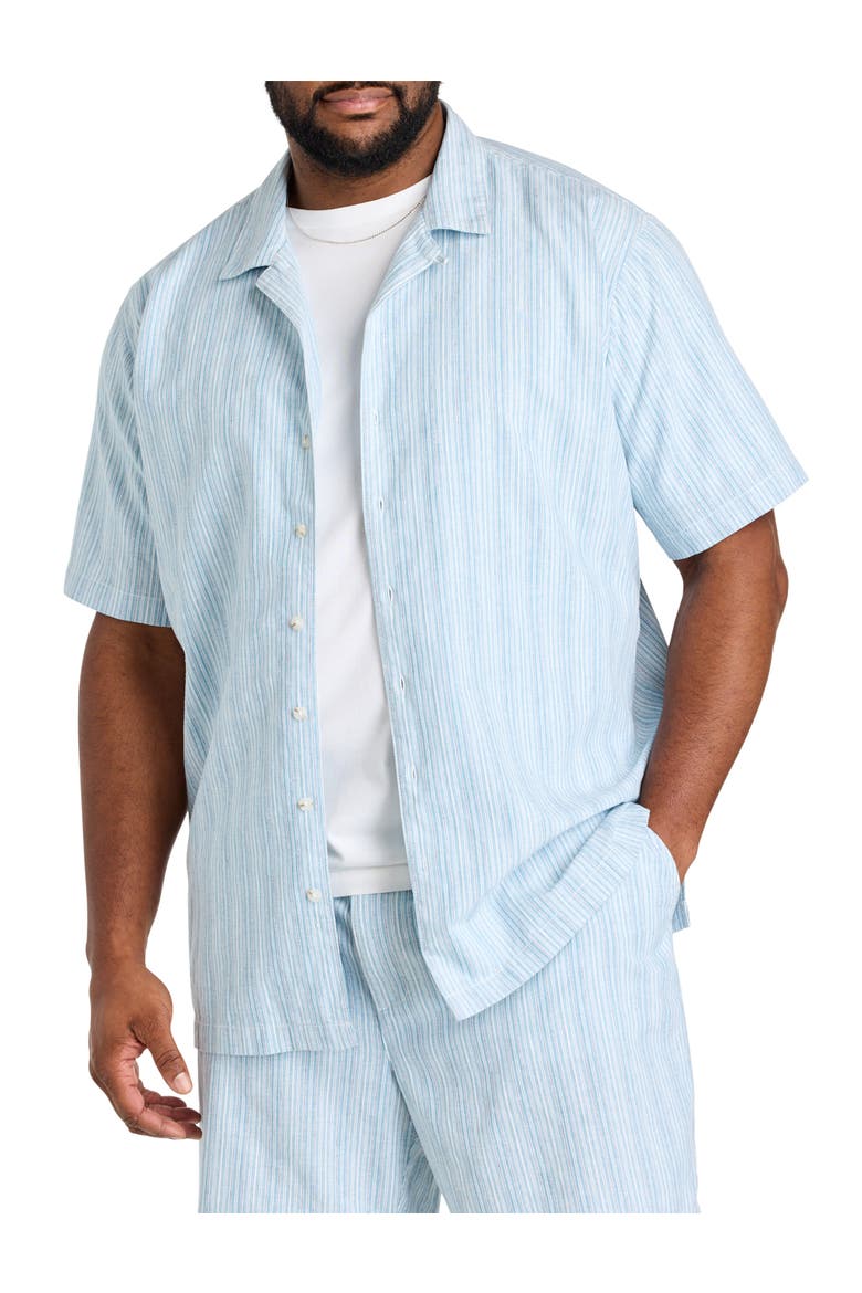 Big & Tall Striped Cabana Camp Shirt, Main, color, BLUE MULTI