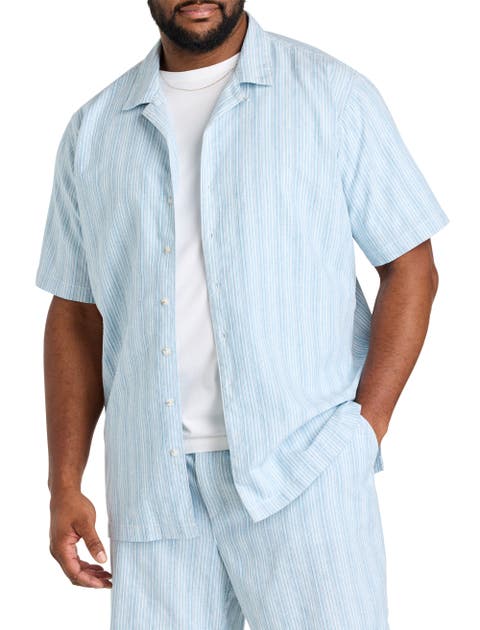 Big & Tall Striped Cabana Camp Shirt