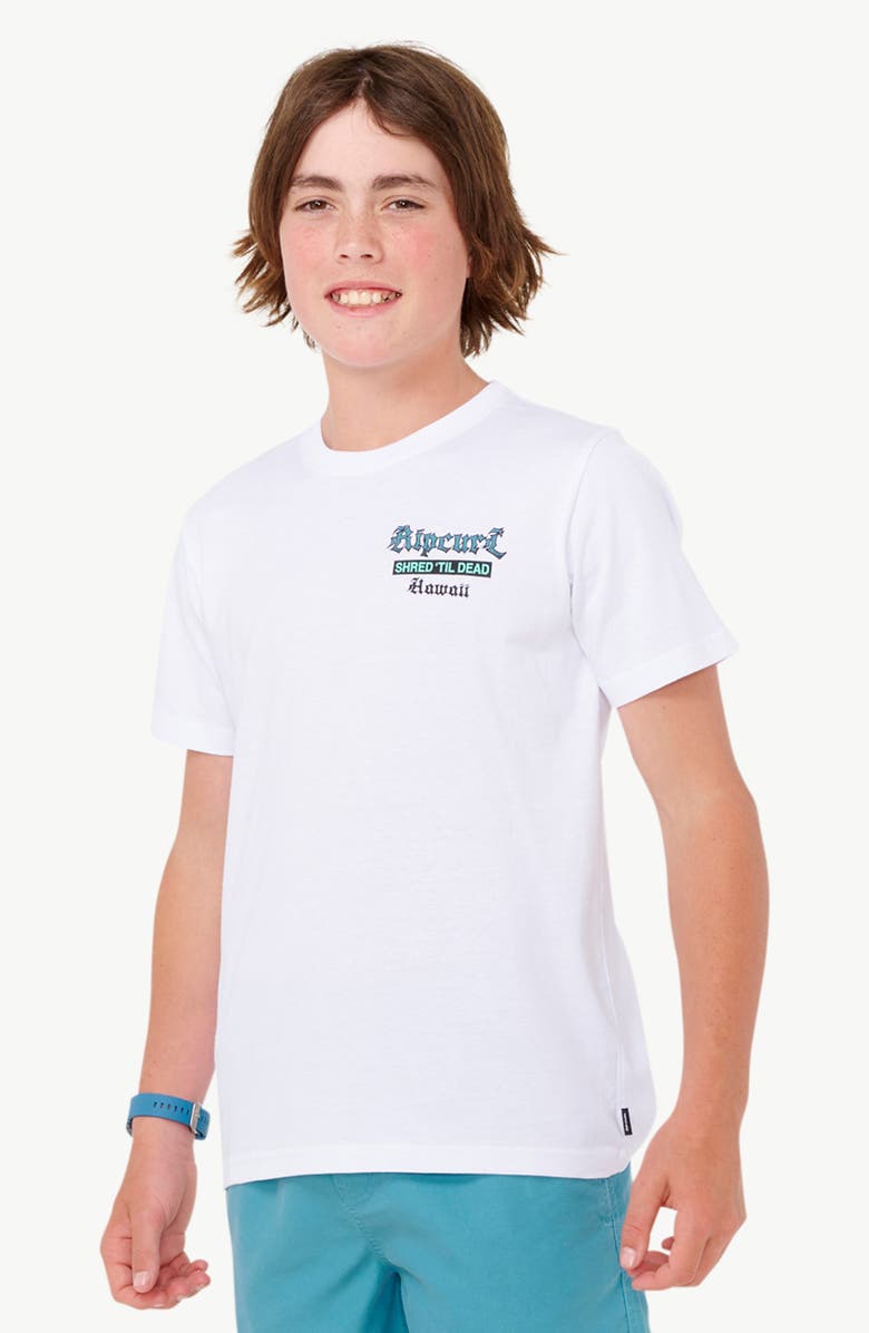Rip Curl Kids' Shred 'Til Dead Graphic T-Shirt, Main, color, White