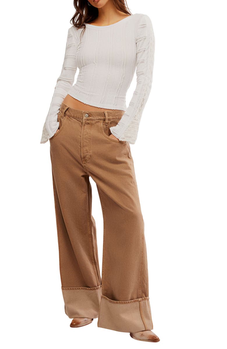 Free People Rocky Long Sleeve Reversible Top, Alternate, color, White