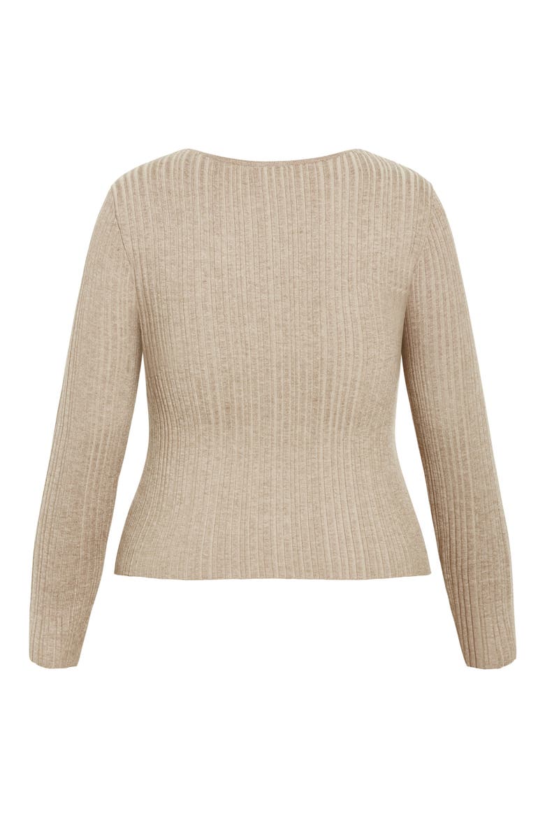Tessa Cutout Rib Sweater, Alternate, color, CREAM MARLE