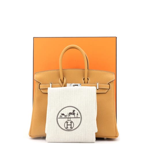 Pre-owned Hermes Hermes Birkin Handbag Brown Togo With Palladium Hardware 25 In Brown