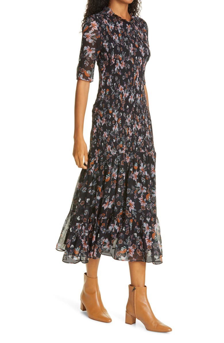 Veronica Beard Gabi Floral Print Dress, Alternate, color, 