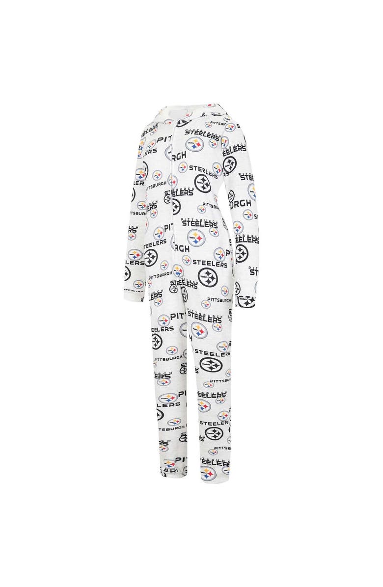 CONCEPTS SPORT Women's Concepts Sport  Cream Pittsburgh Steelers Docket Hoodie Full-Zip Union Suit, Alternate, color, Cream