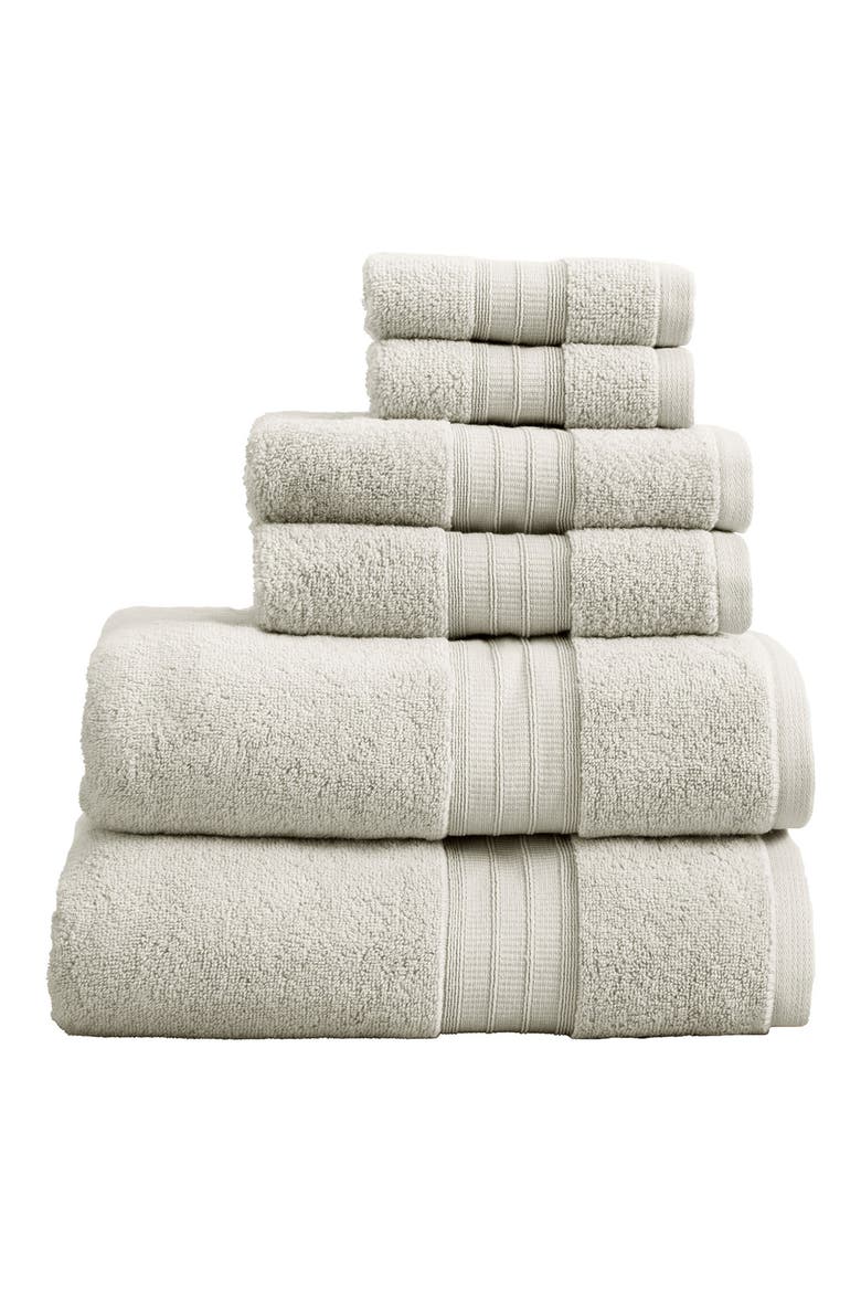 Premium Cotton 6-Piece Towel Set, Main, color, LIGHT GREY