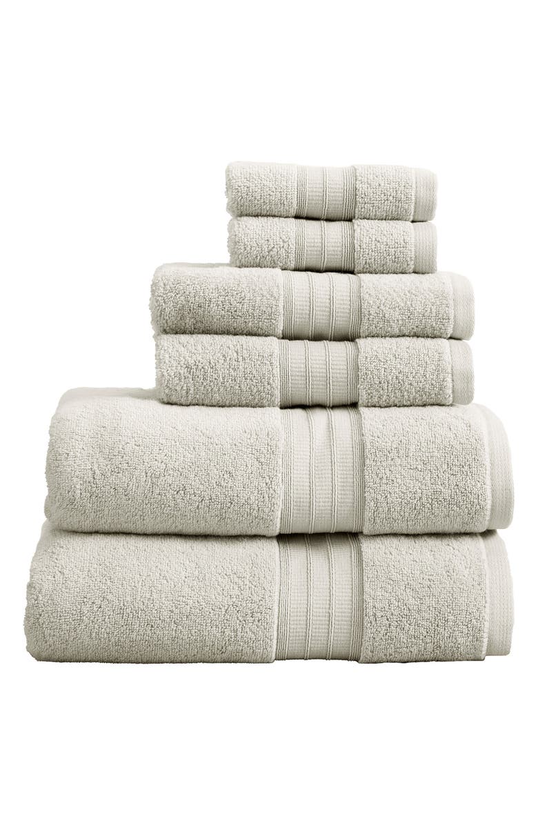 Woven & Weft Premium Cotton 6-Piece Towel Set, Main, color, Light Grey