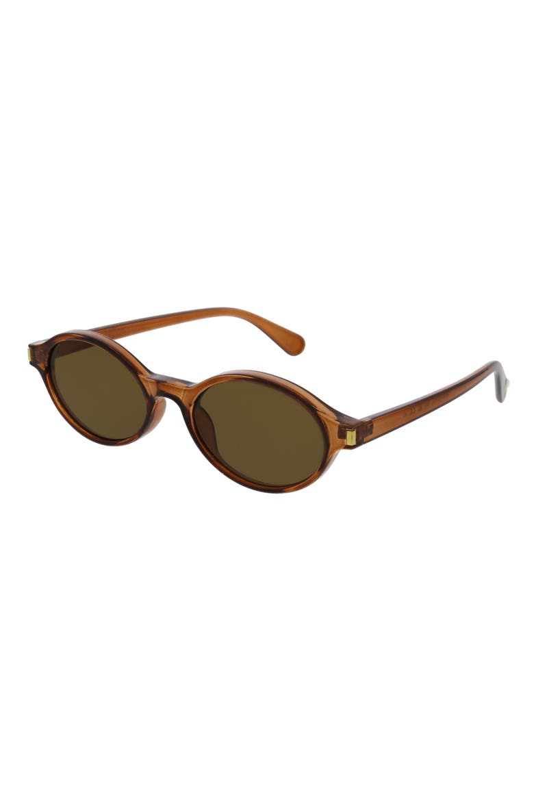 Small Slim Oval Sunglasses, Alternate, color, SHINY BROWN TORTOISE