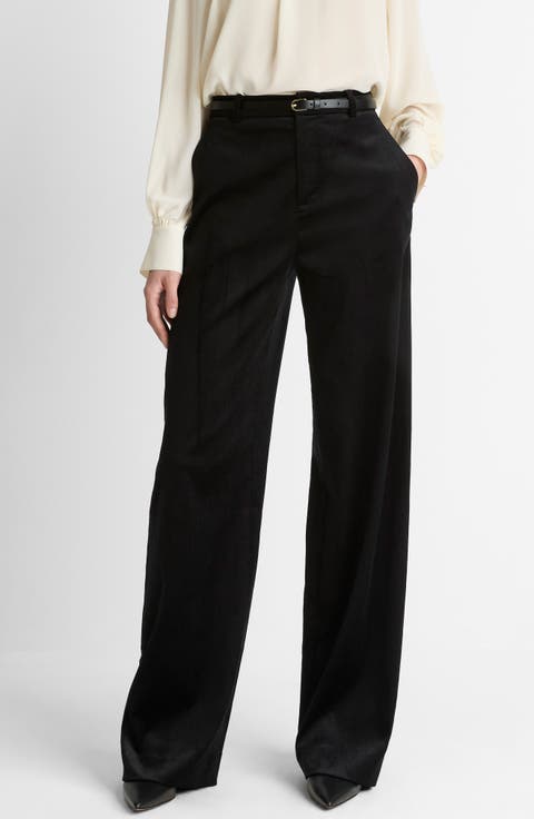 High Waist Wide Leg Velvet Pants