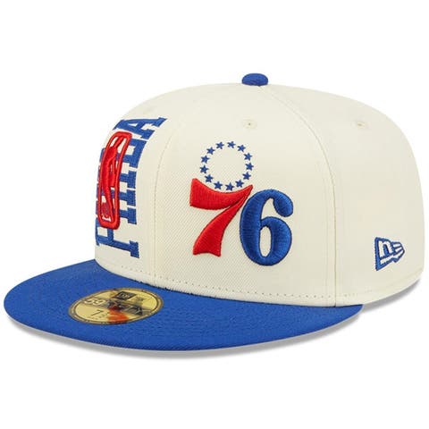 Men's New Era Cream/Royal Philadelphia 76ers 2022 NBA Draft 59FIFTY Fitted Hat