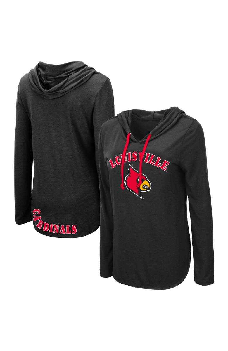 COLOSSEUM Women's Colosseum Black Louisville Cardinals My Lover Lightweight Hooded Long Sleeve T-Shirt, Main, color, Black