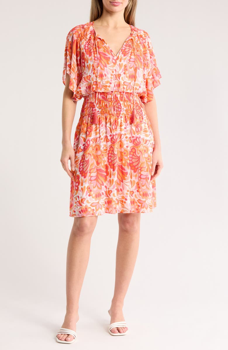 Trina Turk Byrds Smocked Waist Dress, Main, color, 